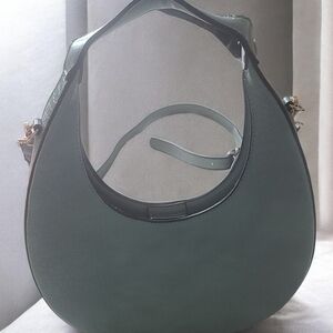 Elegant Crescent Shoulder Bag in Sage Green